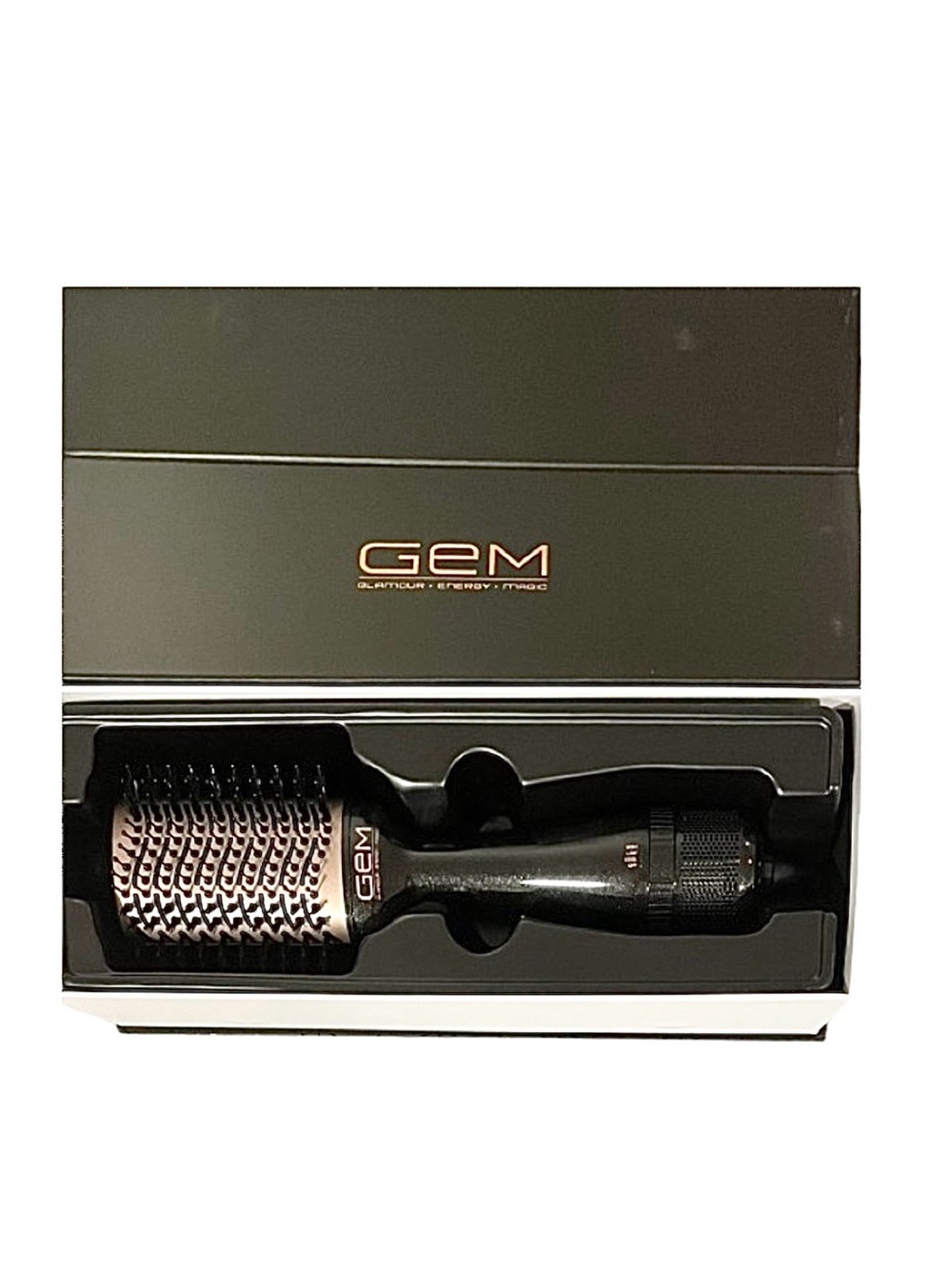 NWOT-Gem Hot Air Styling Brush for Dry Style Volume Black/Rose Gold